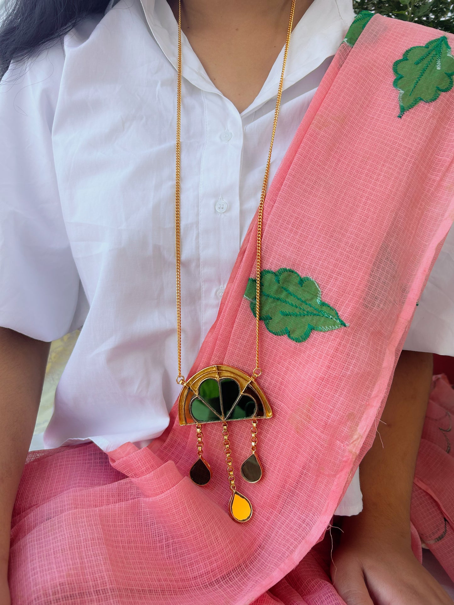 Waheeda long Gold Plated Neckpiece