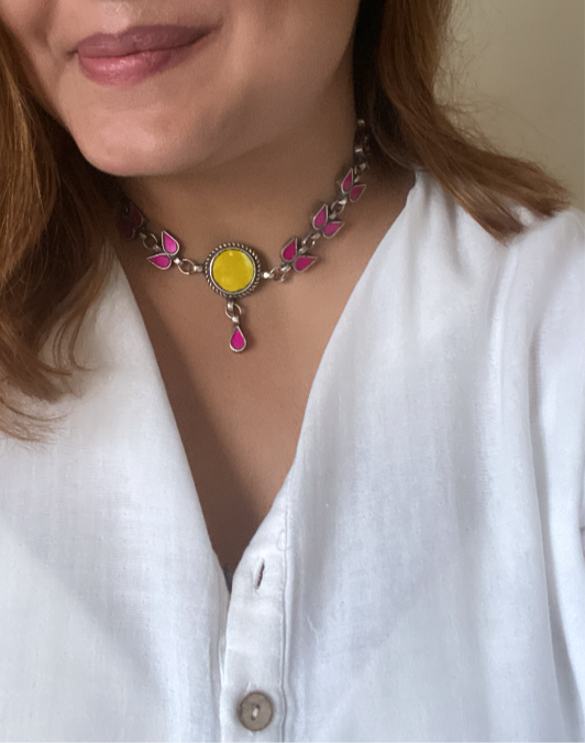 Zia Glass Choker/ Neckpiece