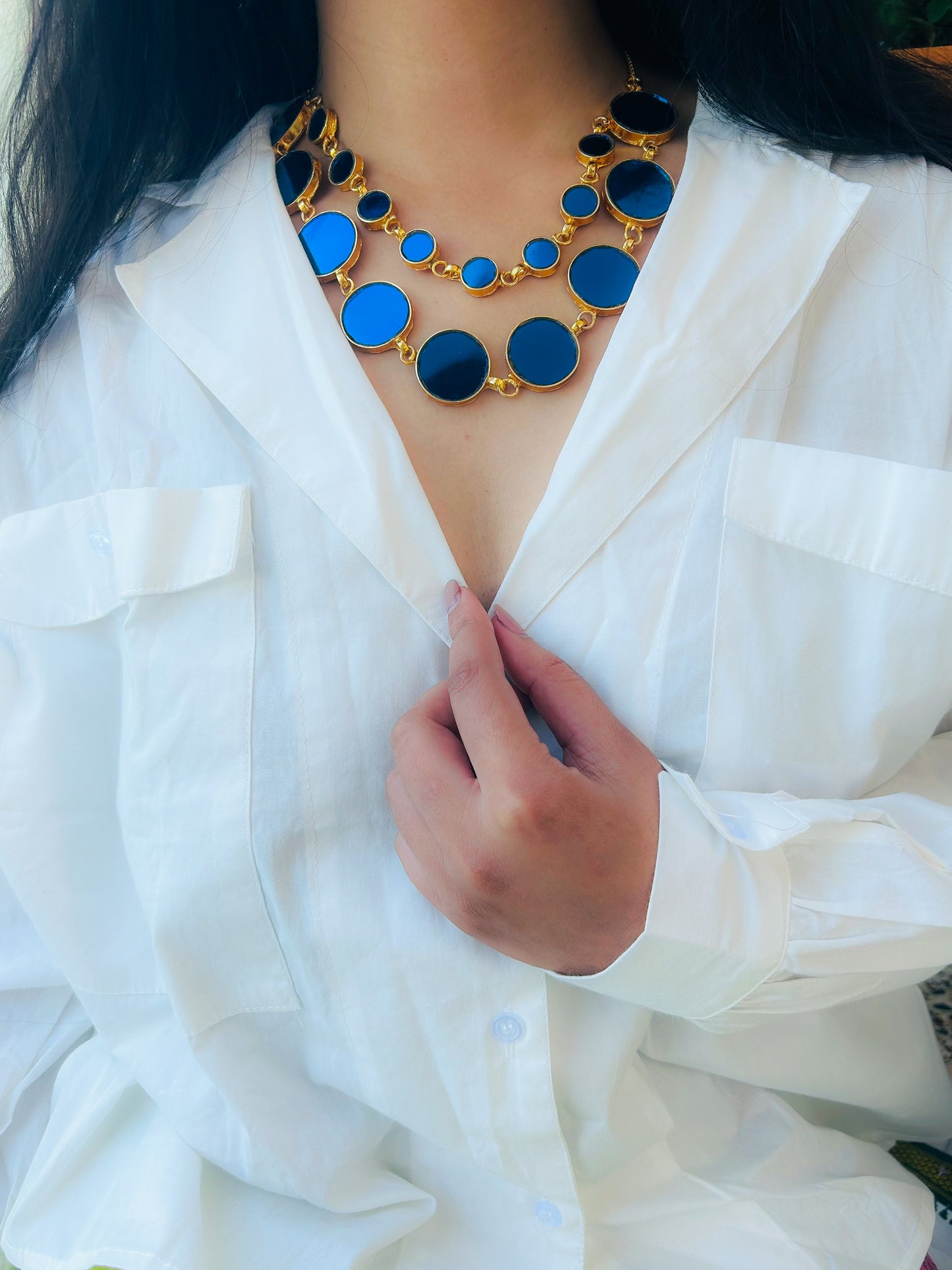 Eira Blue Gold Plated Neckpiece