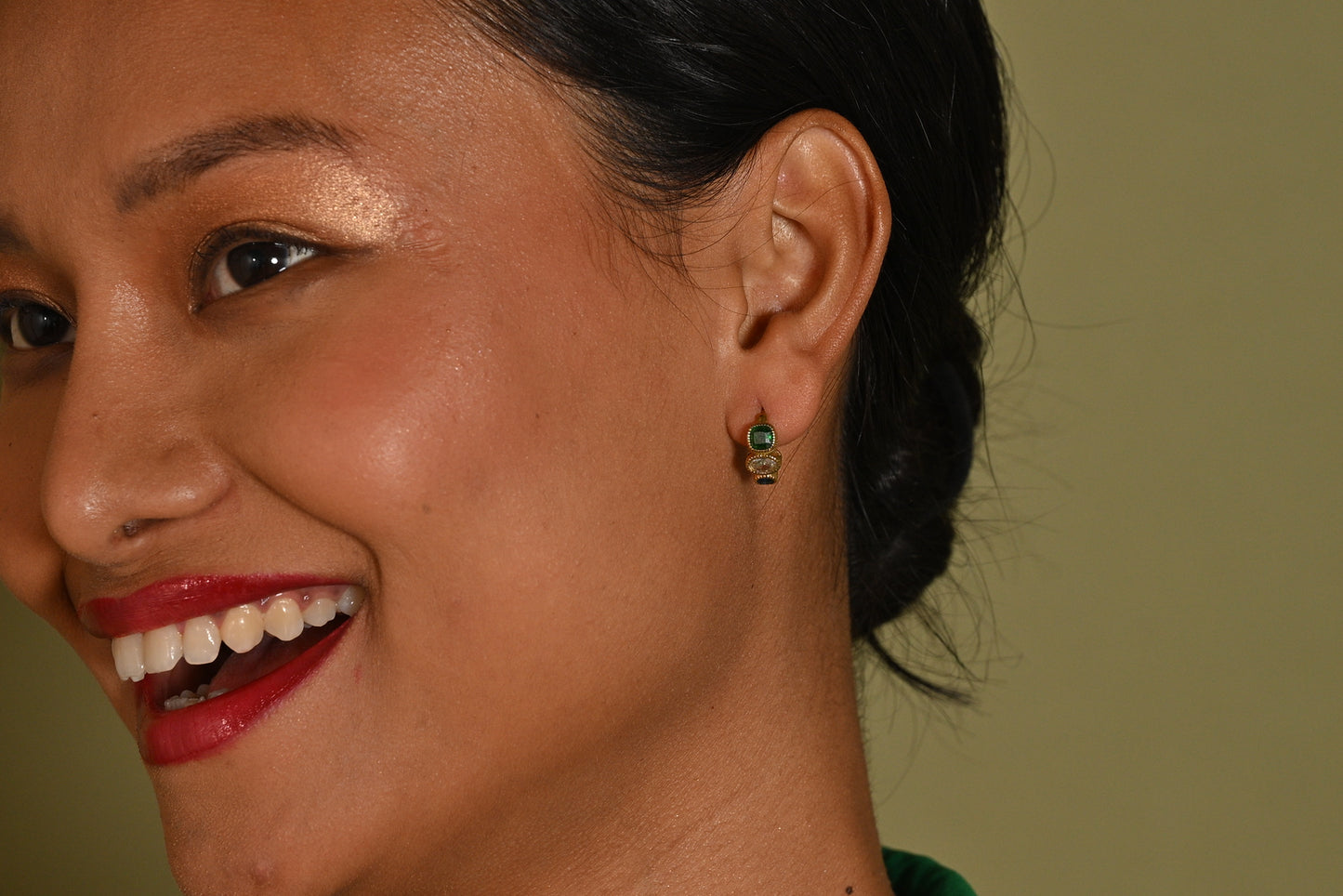 Emerald Small Hoops