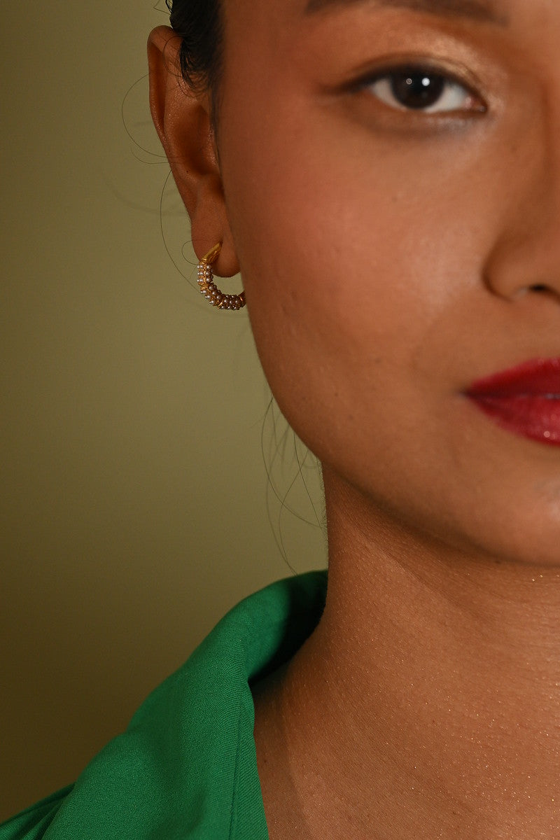 Pearl Small Hoop Earrings