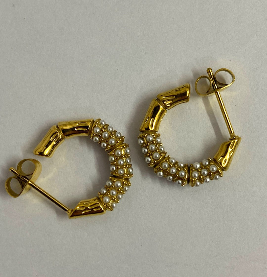 Pearl Small Hoop Earrings