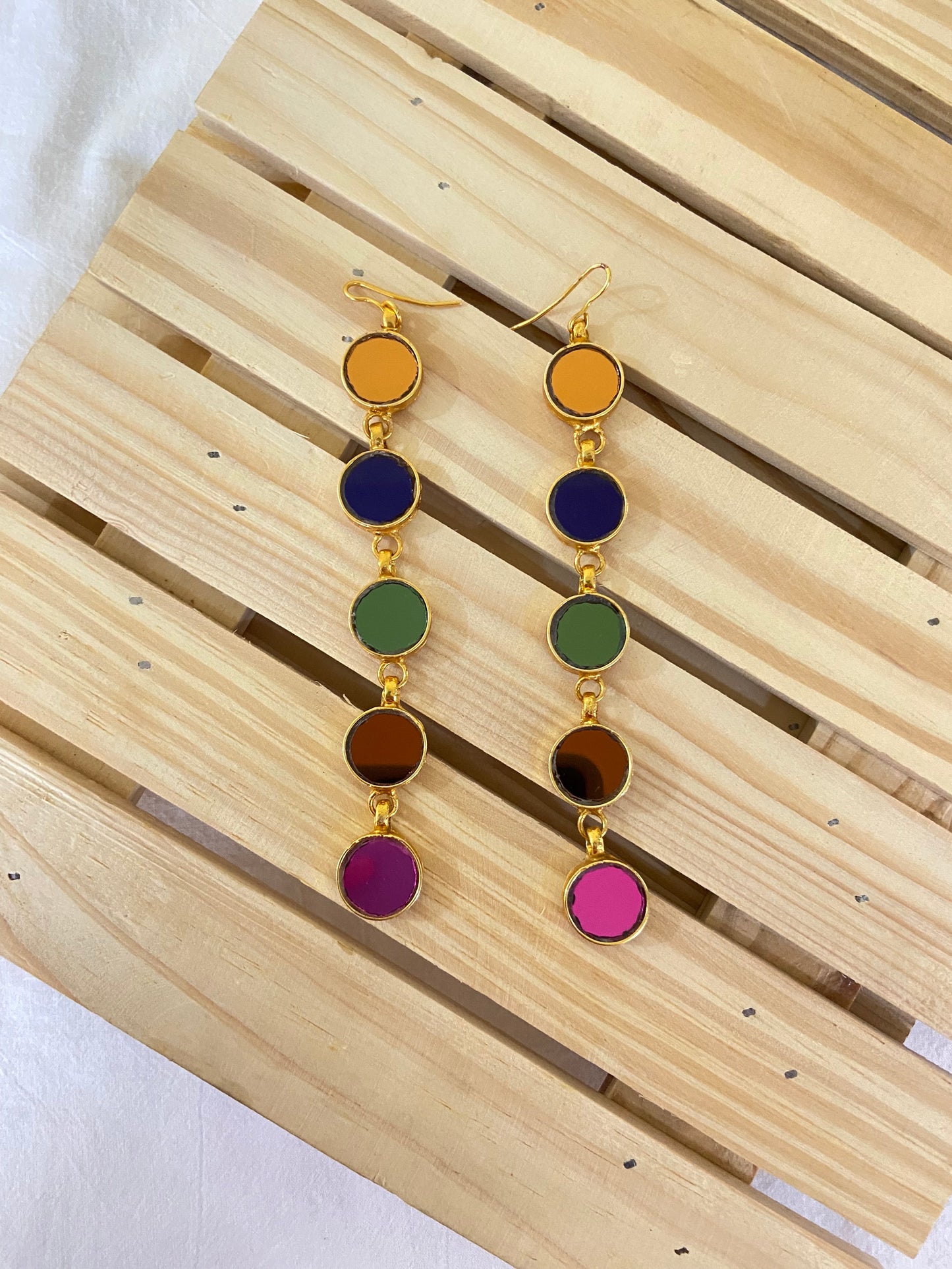 Nura Multicolour Gold Plated Earrings