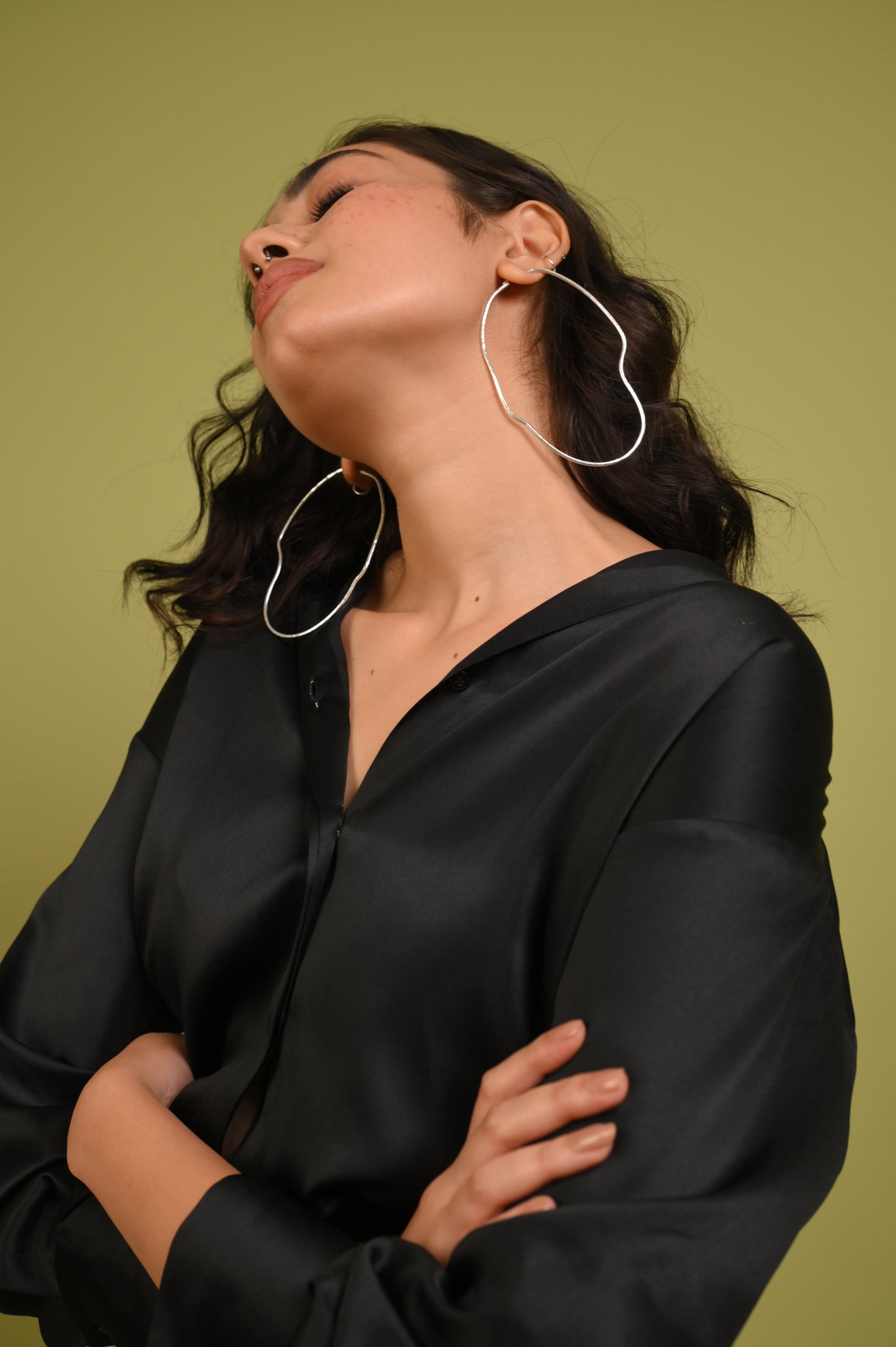 Curved Hoops in Silver