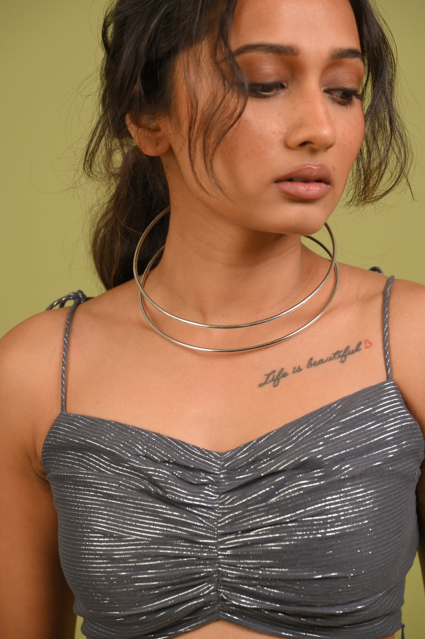 Curved Hoops in Silver