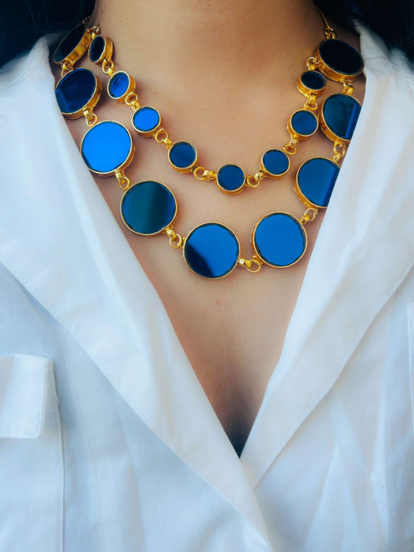Eira Blue Gold Plated Neckpiece