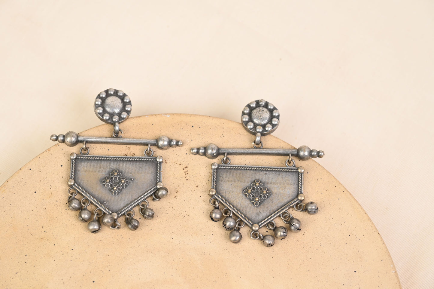 Triangle Oxidised earrings