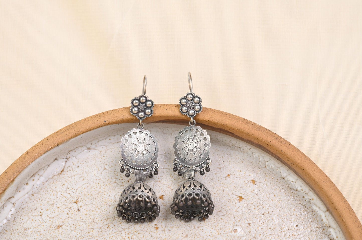 Long Oxidised Earrings