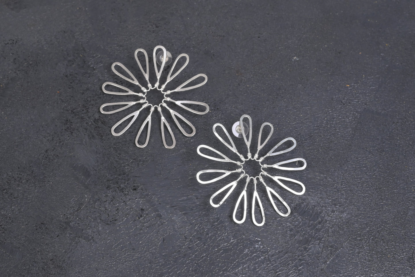 Curved Hoops in Silver