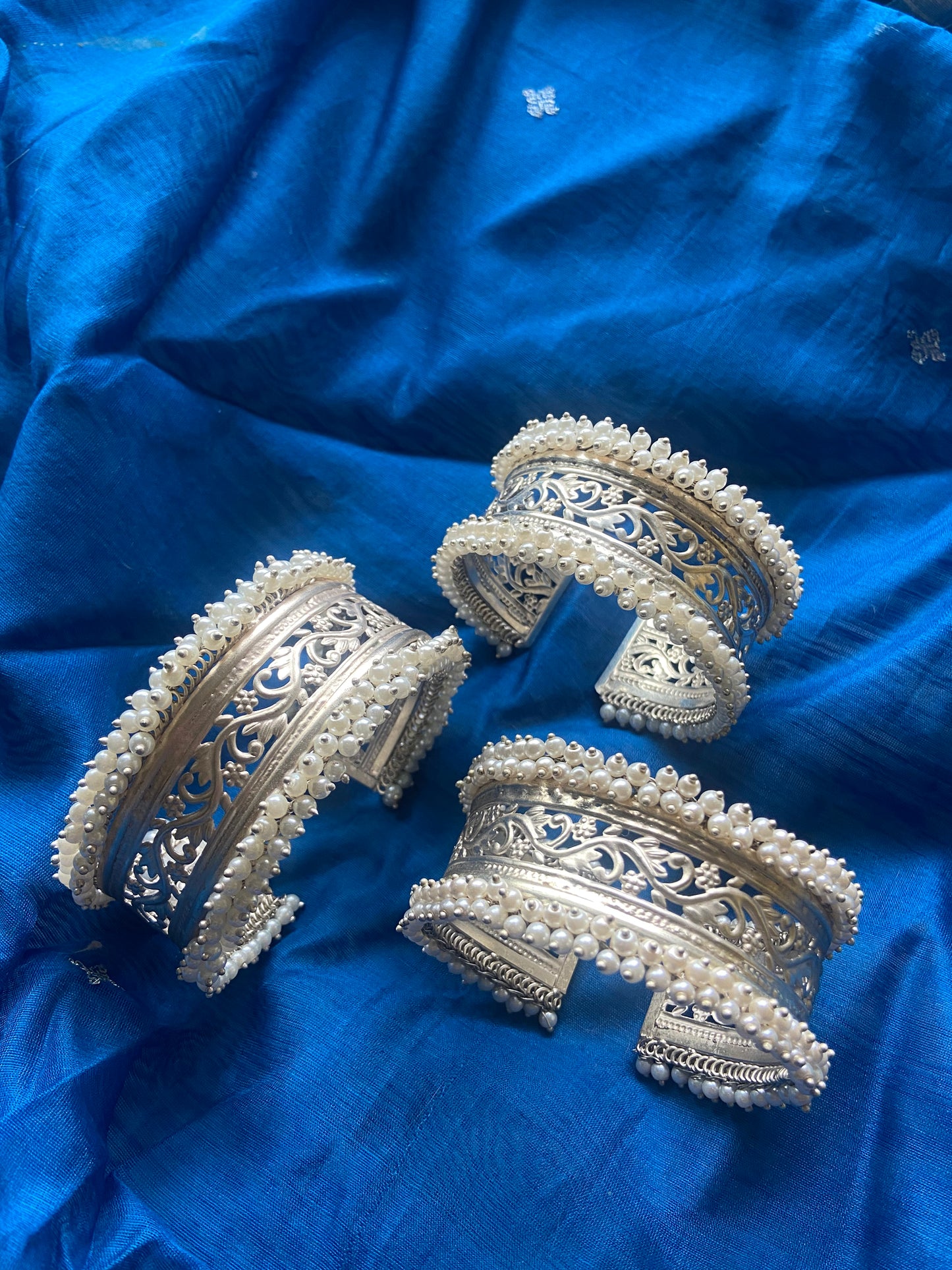 Pearl Kada with Intricate Design