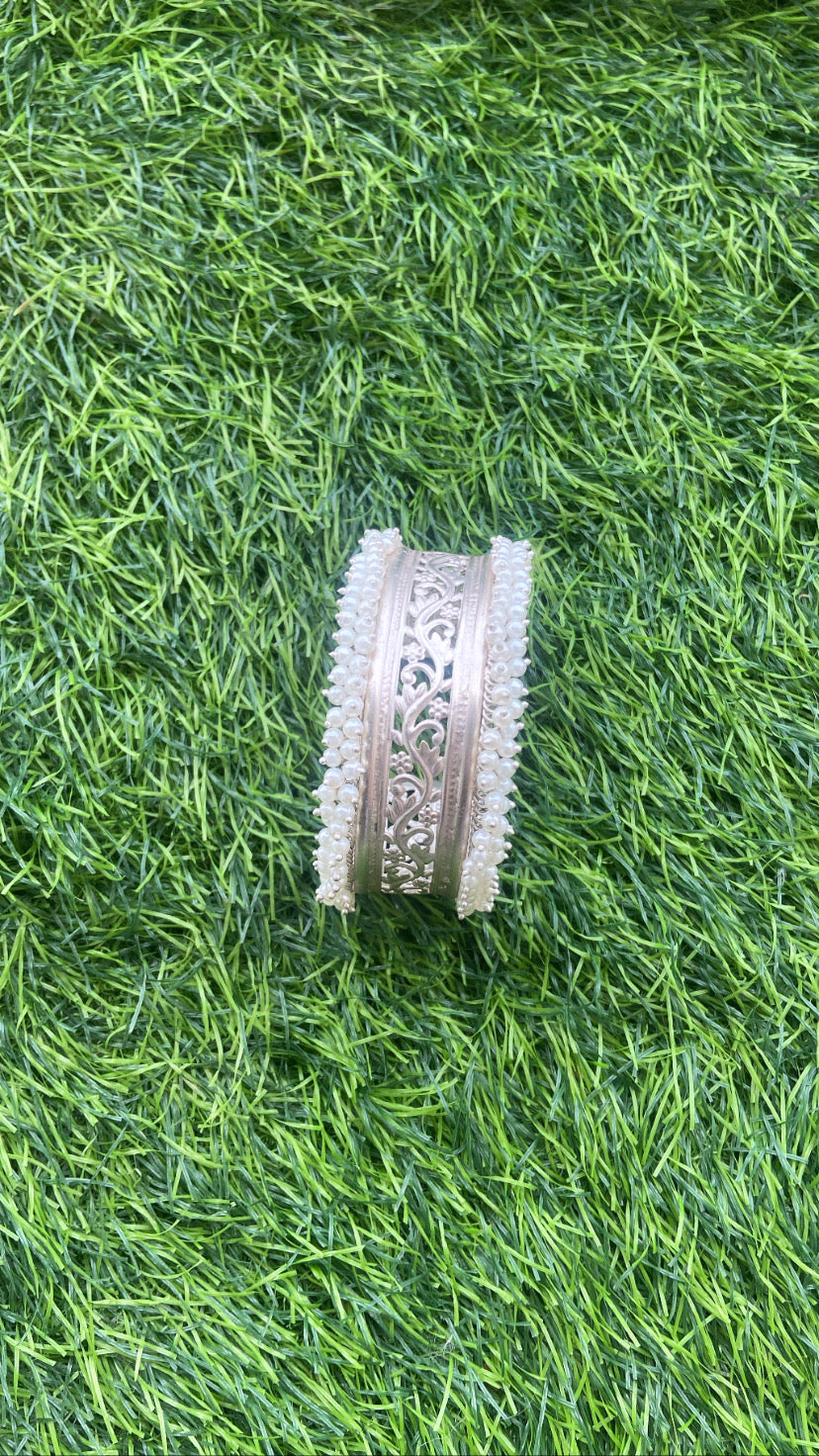Pearl Kada with Intricate Design