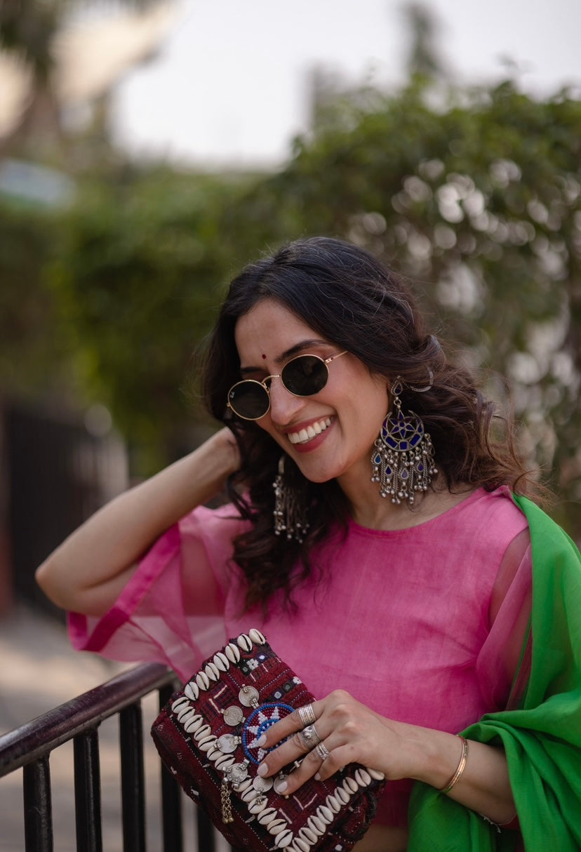 Urmi in Royal Blue Izzha Chandbalis