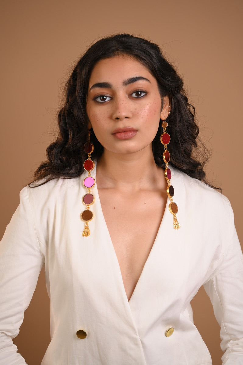 Rubaa Multicolour Gold Plated Earrings