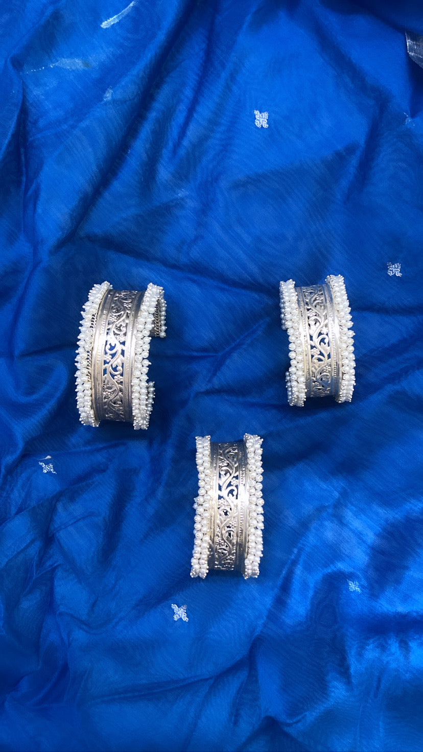 Pearl Kada with Intricate Design