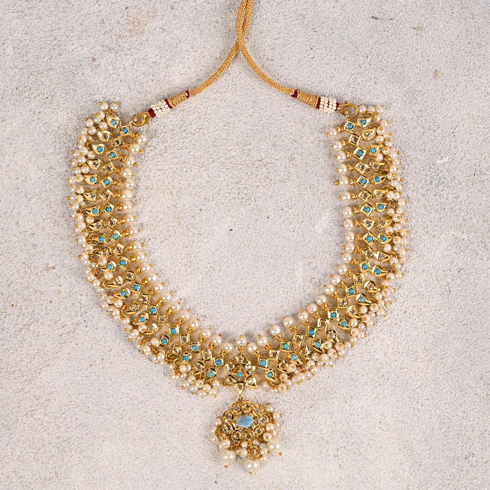 Vasal 22k Gold Plated Firoza Set