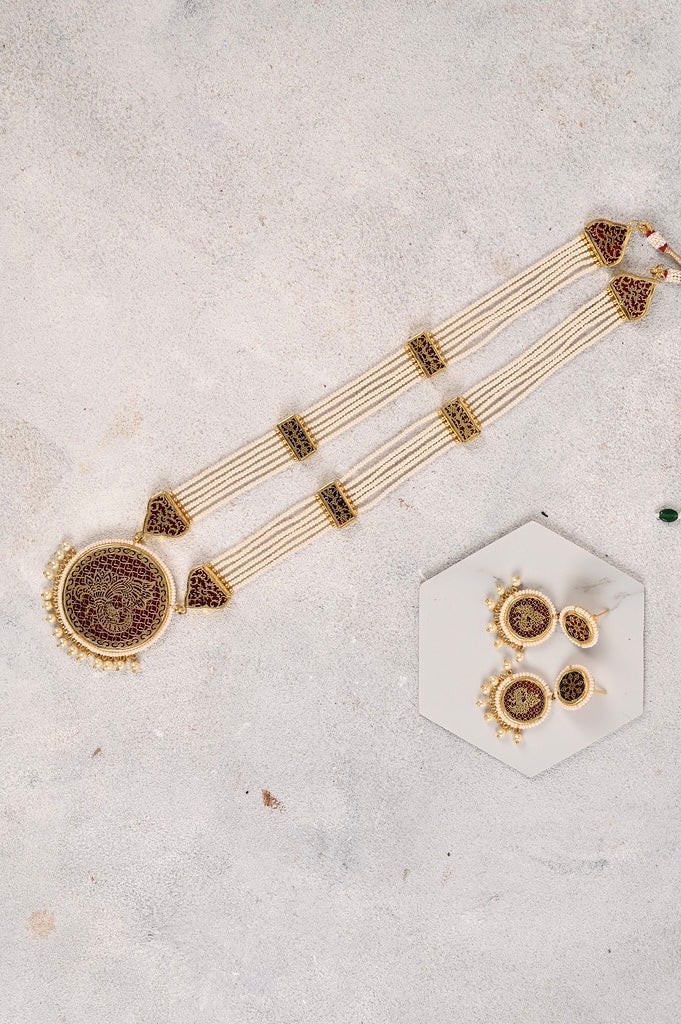 Qamar 22k Gold Plated Set - Red