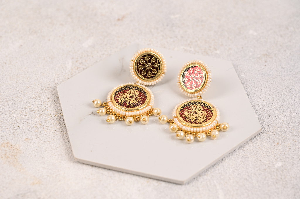 Qamar 22k Gold Plated Set - Red