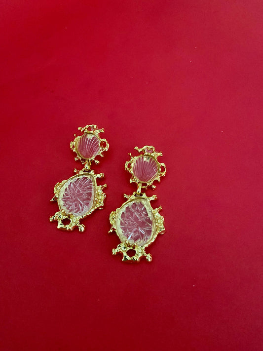 Crystal Carve Drops Earrings