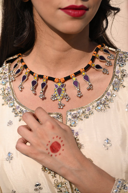 Zimal Multicolor Glass Neckpiece