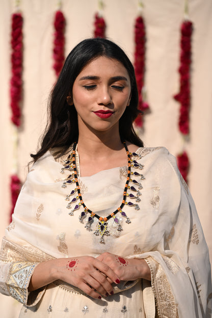 Zimal Multicolor Glass Neckpiece