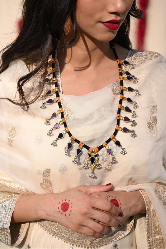 Zimal Multicolor Glass Neckpiece