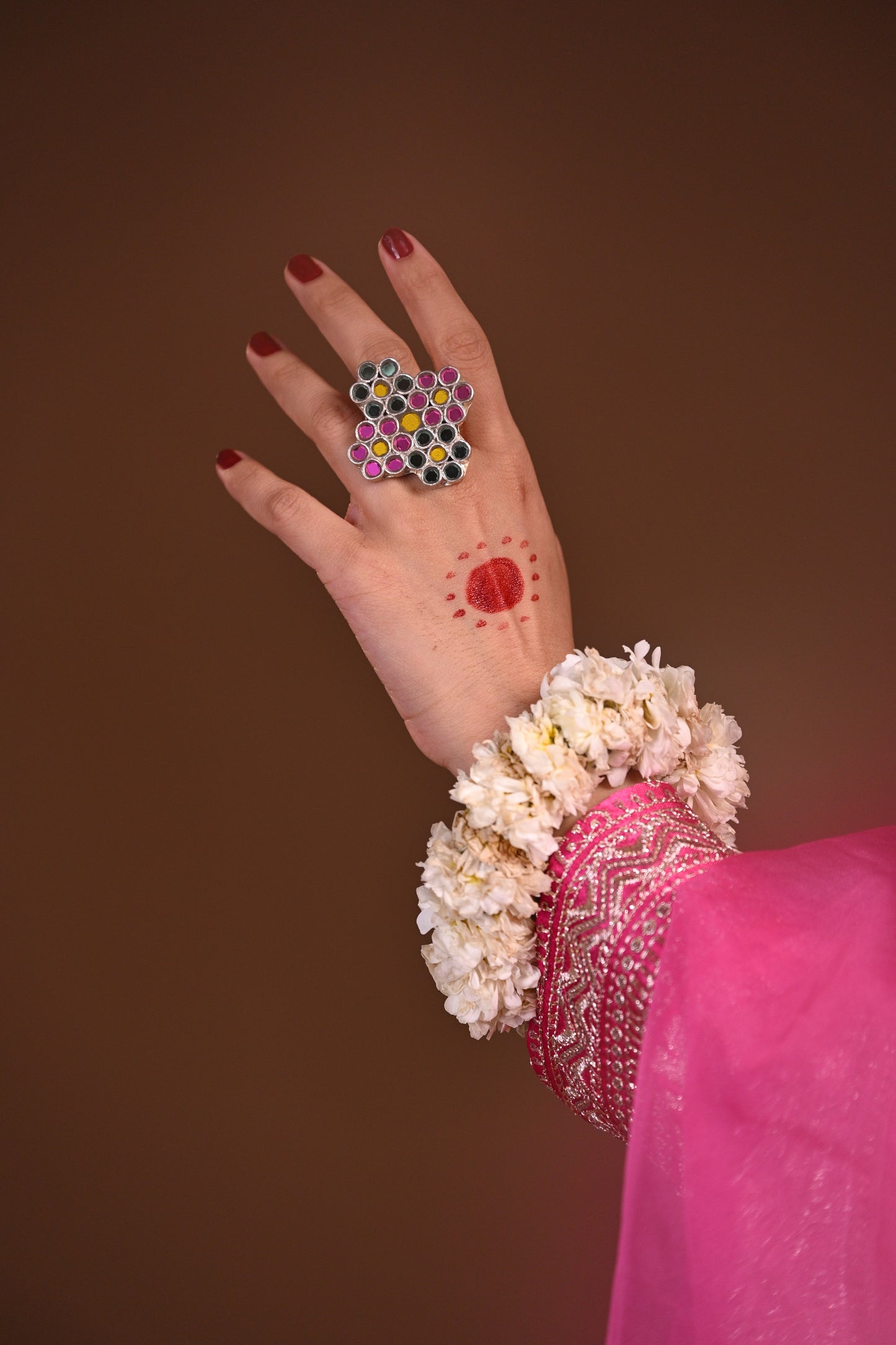 Abeer Multicolor Glass Ring