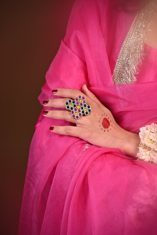 Abeer Multicolor Glass Ring