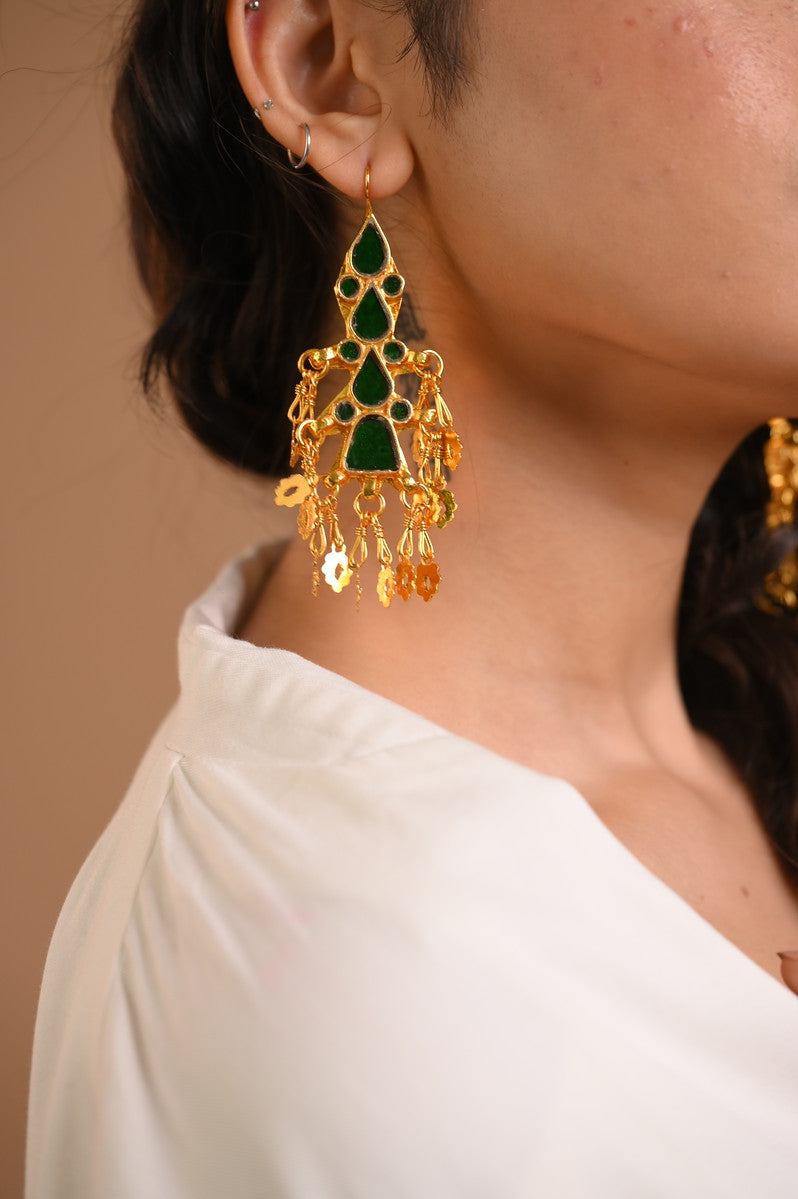 Sara Green Gold Plated Earrings