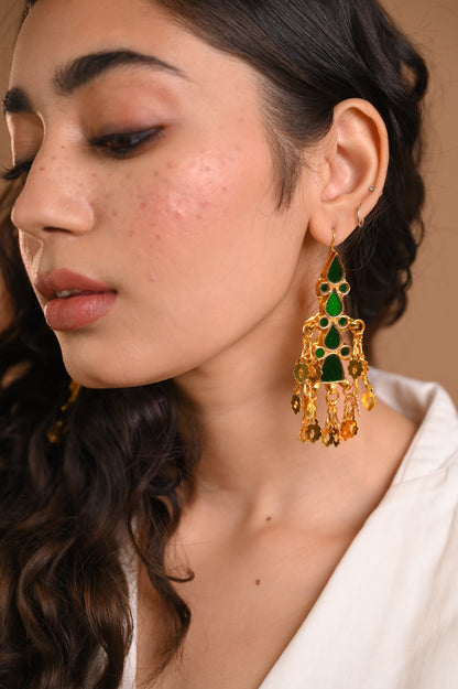 Sara Green Gold Plated Earrings